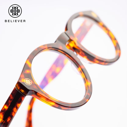 BELIEVER EYEWEAR - ROUND-FRAME GLASSES BROWN TORTOISESHELL